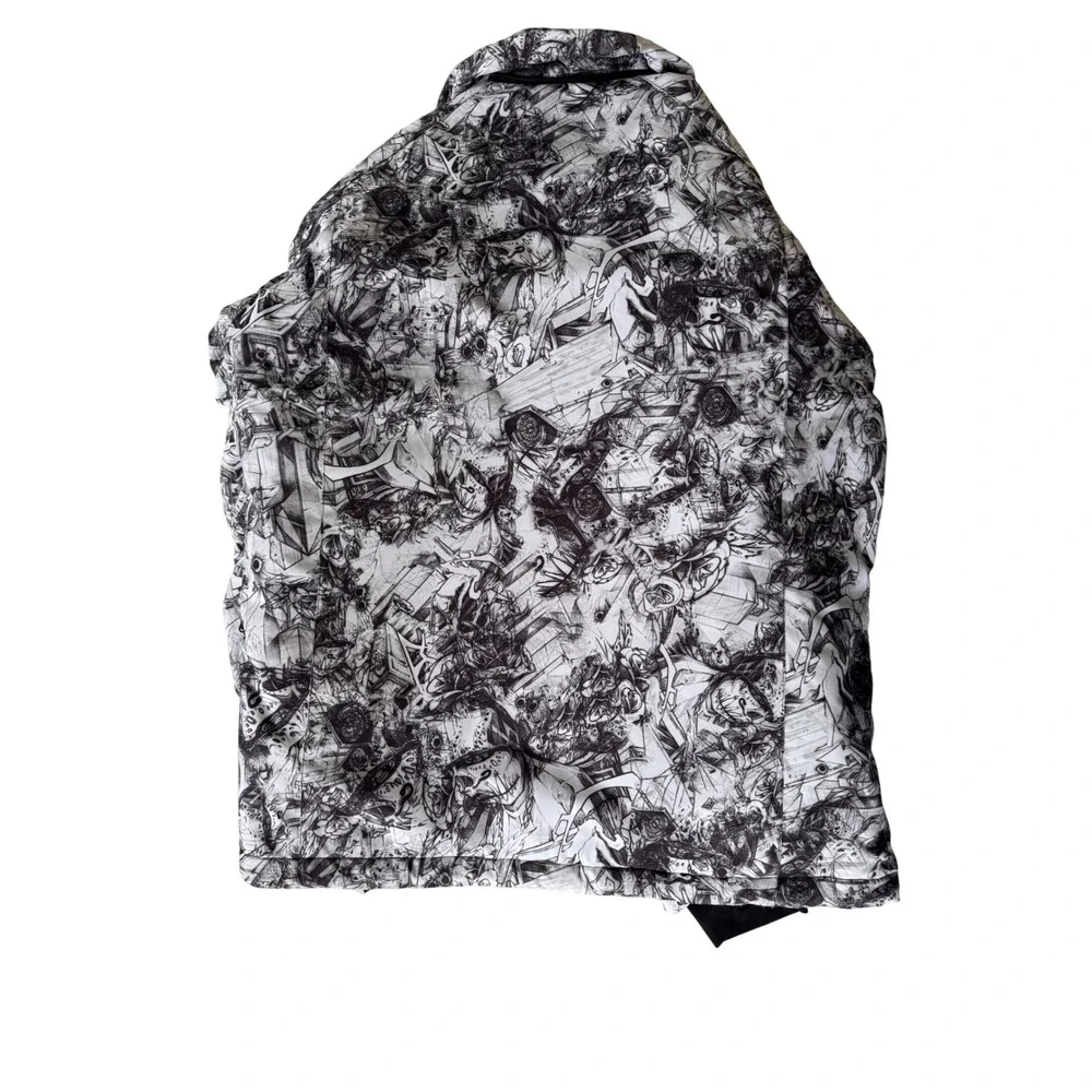 Arctic Queen‎ XXL Ski Snowboard Jacket Black White Print Outdoor Fabric - Picture 8 of 8